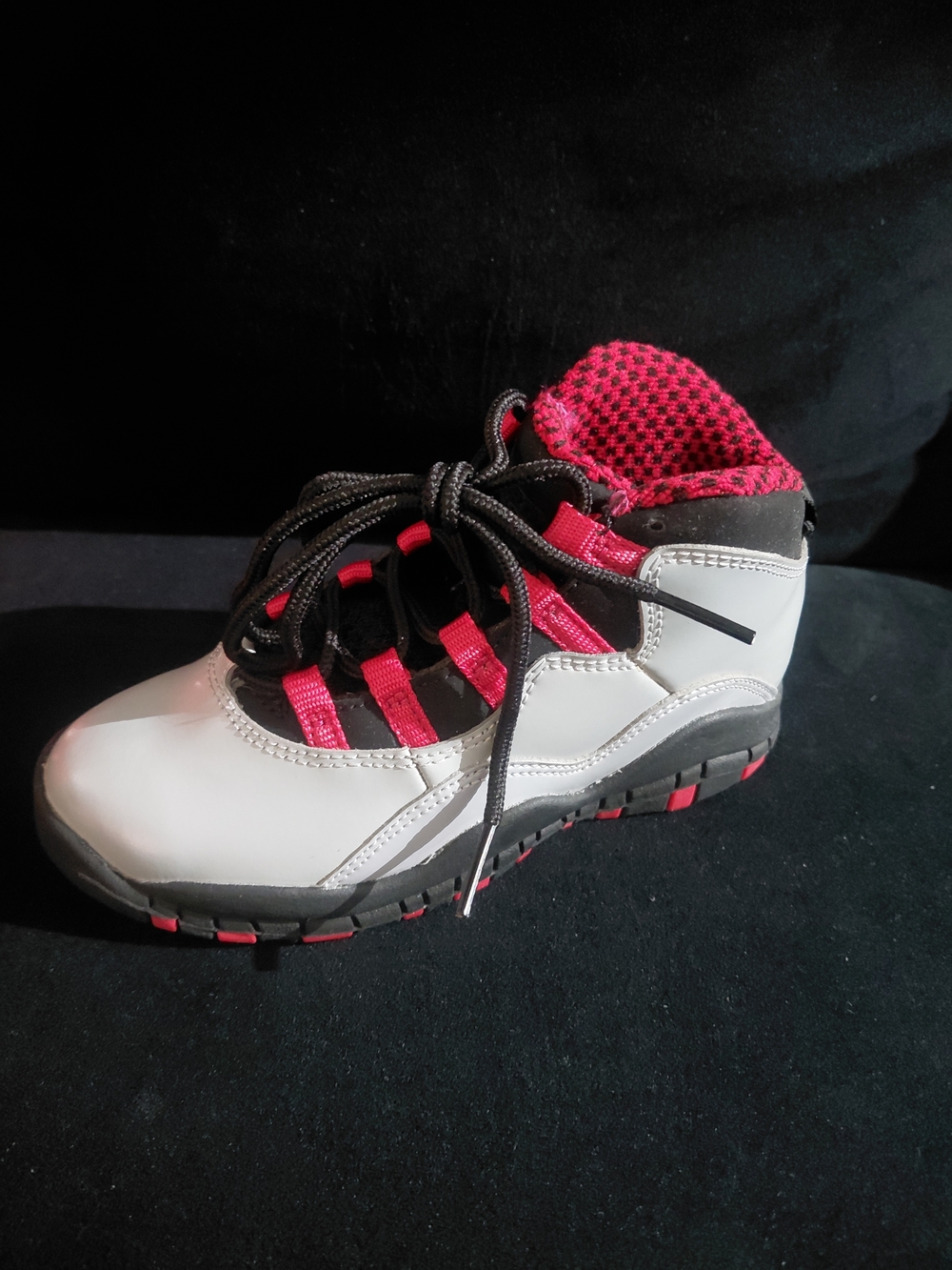 Jordan Kids White and Red/Black High-Top Sneaker - Authentic